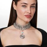 چوکر زنانه نقره ای
