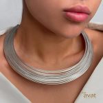 طوق برنج هندی نقره ای