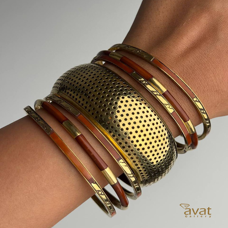 النگو رنگی دستبند برنج هندی