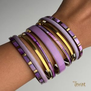 دستبند برنج هندی بنفش