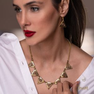 گردنبند و گوشواره برنج هندی