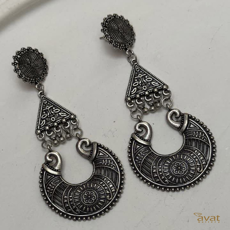 گوشواره سبک هندی نقره ای D16