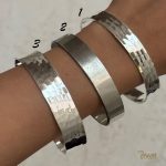دستبند و بنگل ایینه ای و کوبه ای برنج هندی نقره ای