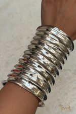 دستبند پهن مصری نقره ای