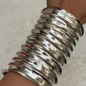دستبند پهن مصری نقره ای