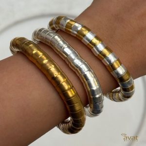 دستبند کشی طلایی نقره ای