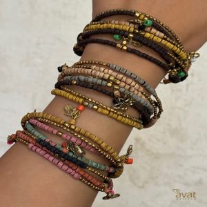 دستبند چند رج رنگی هندی