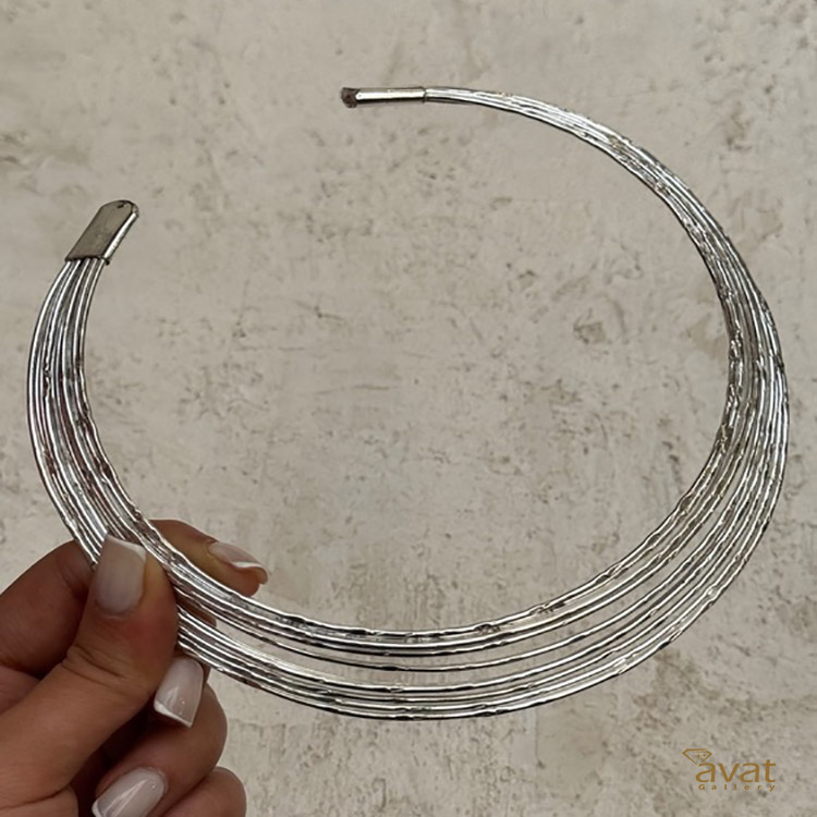 طوق-سیمی-نقره-ای-هندی طوق سیمی هندی نقره ای