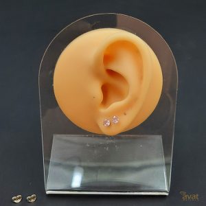گوشواره میخی نقره نگین صورتی