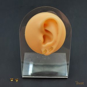 گوشواره میخی نقره طلایی مدل گیره کاغذ