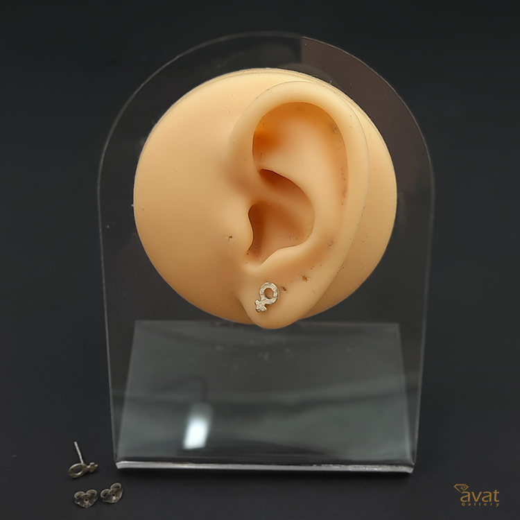 گوشواره-نقره-میخی-نماد-دختر گوشواره نقره میخی نماد دختر