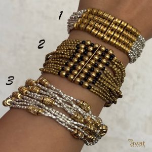 دستبند هندی زنجیری نقره ای طلایی