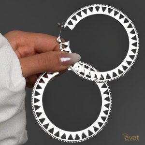 خرید گوشواره دایره بزرگ برنج هندی