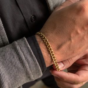 قیمت خرید دستبند کارتیر ساده طلایی
